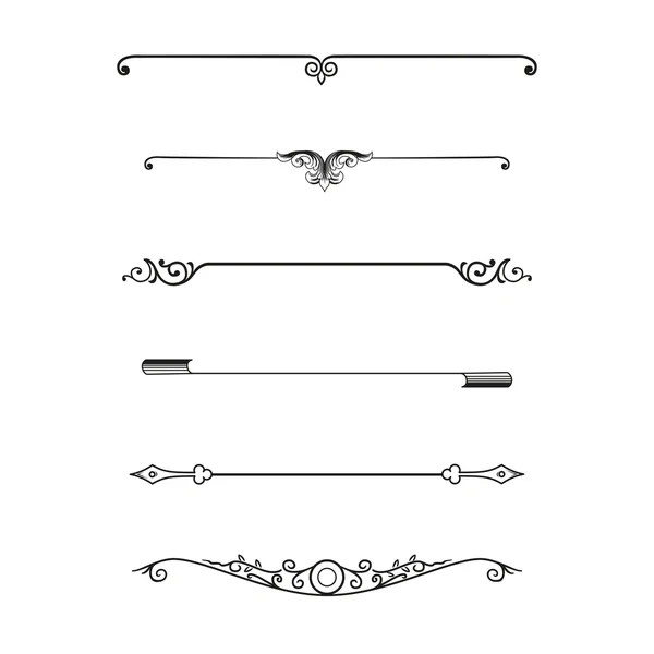Vektor uppsättning kalligrafiska designelement och sidinredning — Stock vektor