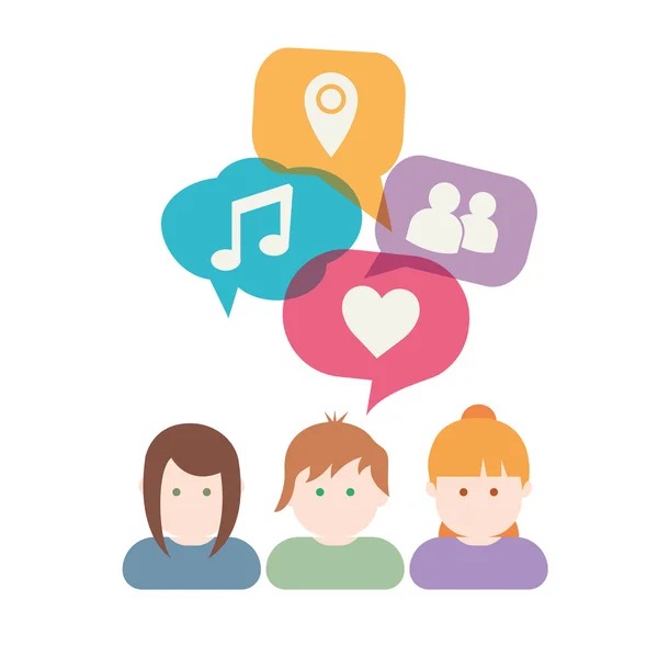 Groupe de personnes illustration de communication — Image vectorielle