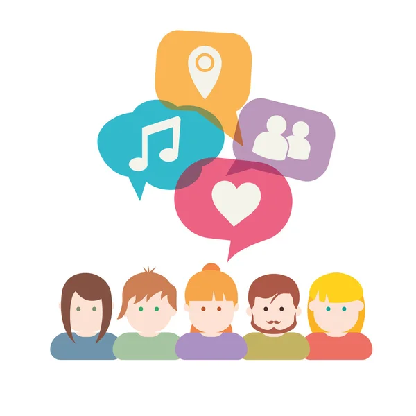 Groupe de personnes illustration de communication — Image vectorielle