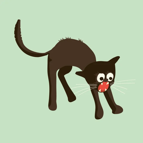 Kızgın kedi çizgi film vektör — Stok Vektör