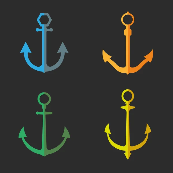 Set of anchor symbols or logo — Stock Vector
