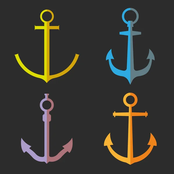 Set of anchor symbols or logo — Stock Vector