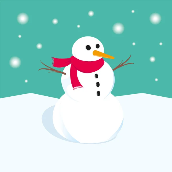 Χιονάνθρωπος σε διάνυσμα Χειμώνας Χριστούγεννα απεικόνιση — Διανυσματικό Αρχείο