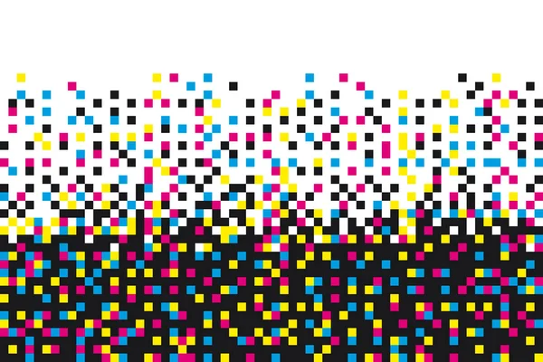 Pixel Cmyk Padrão Sem Costura Branca Pixel Abstrato Mosaico Fundo —  Vetores de Stock