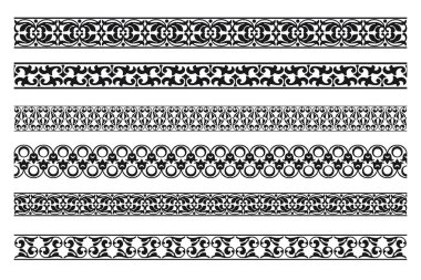 Süssüz süslemesiz dekoratif kenar seti - Vektör modüler