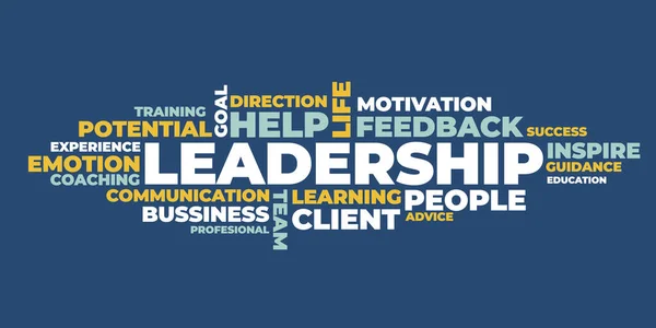 Leadership Word Cloud Concept Vector Illustration — Archivo Imágenes Vectoriales