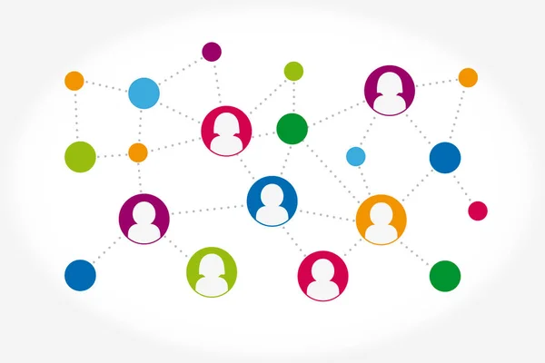Közösségi Hálózati Kapcsolat Koncepció Illusztráció Közösségi Média Ikon Vektorillusztráció — Stock Vector