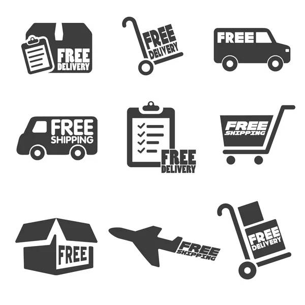 Free Shipping icons and buttons pack — Stock Vector