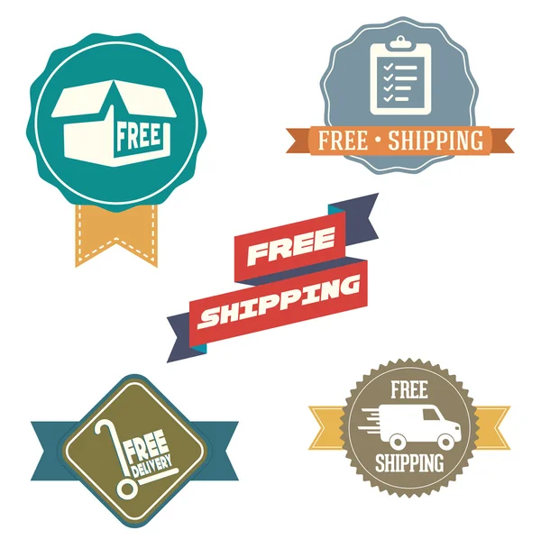 Free Shipping icons and buttons pack — Stock Vector