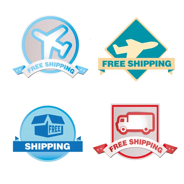 Free Shipping icons and buttons pack — Stock Vector