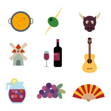 İspanya vector Icons set