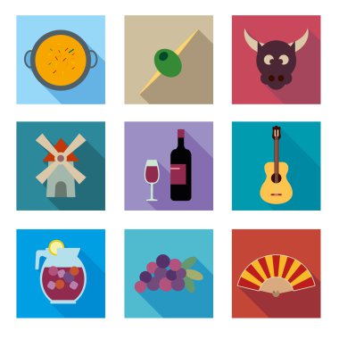 İspanya vector Icons set