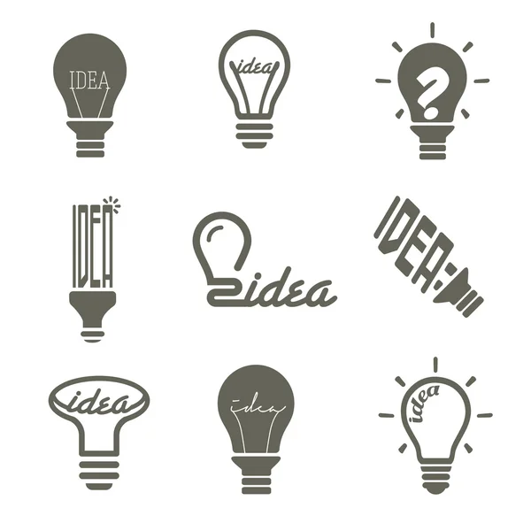 Bulb idea icons set, vector illustration — Stock Vector