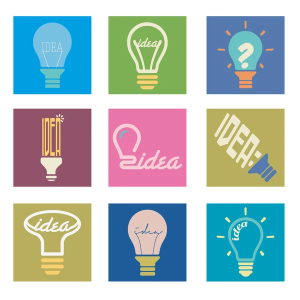 Bulb idea icons set, vector illustration — Stock Vector
