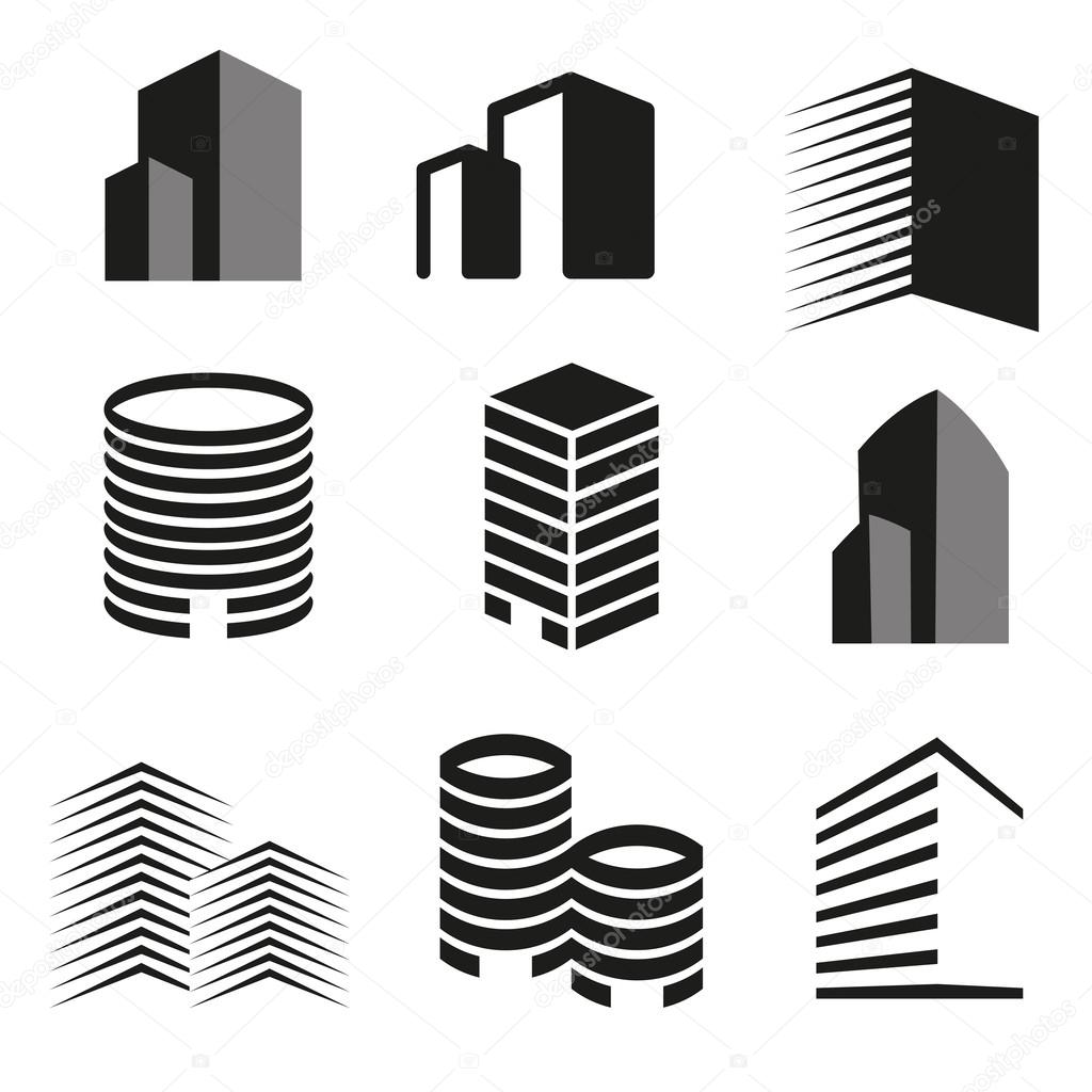 Building real state icons set
