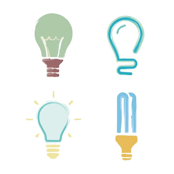 Bulb idea icons set, vector illustration — Stock Vector