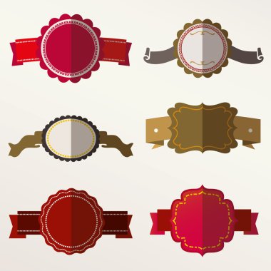 vektör çerçeve etiketleri kümesi süs vintage dekorasyon