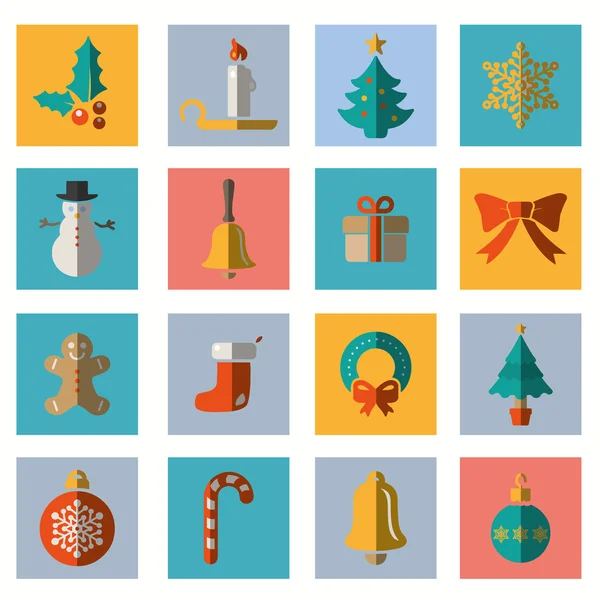Collection d'icônes de Noël et d'hiver - vecteur — Image vectorielle