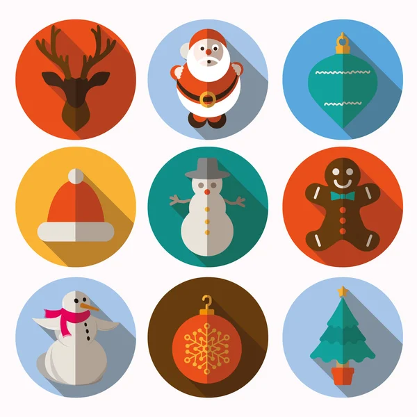 Collection d'icônes de Noël et d'hiver - vecteur — Image vectorielle