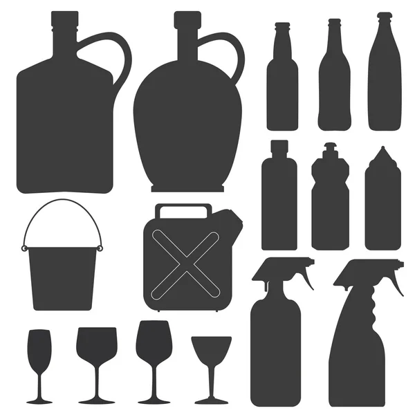 Коллекция бутылок - вектор — стоковый вектор