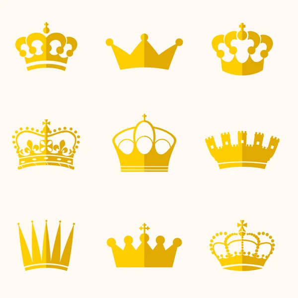 Vintage antique crowns — Stock Vector