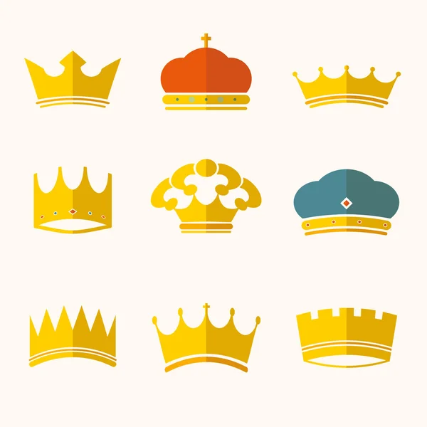 Vintage antique crowns — Stock Vector