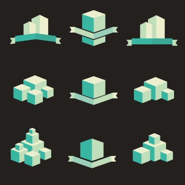 Gerçek durum simgeler vektör binada