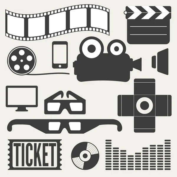 Movie icons set — Stock Vector