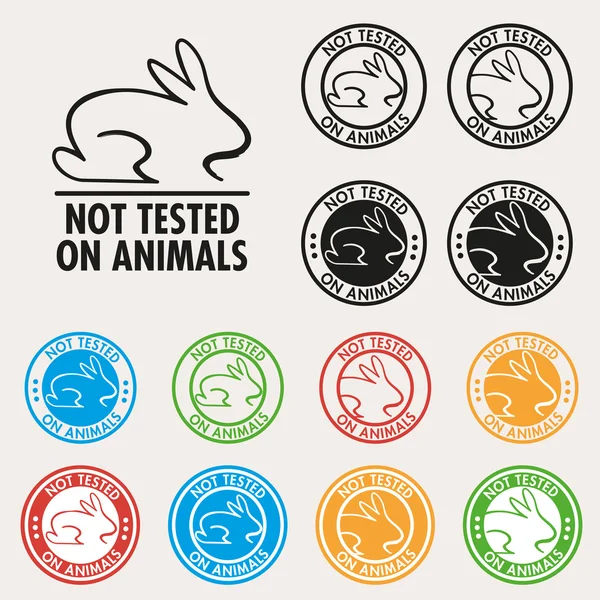 No animals testing sign icon. Not tested symbol. Round colourful — Stock Vector