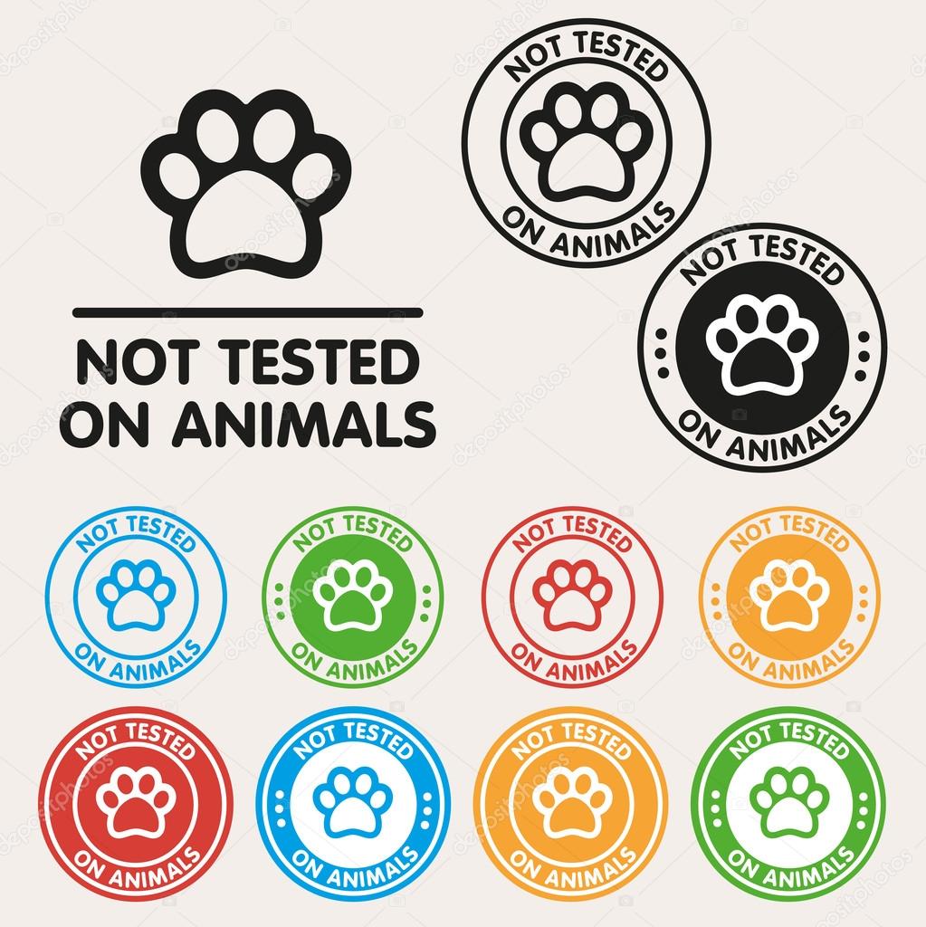 No animals testing sign icon. Not tested symbol. Round colourful