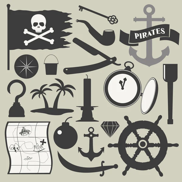 Пиратские иконки — стоковый вектор