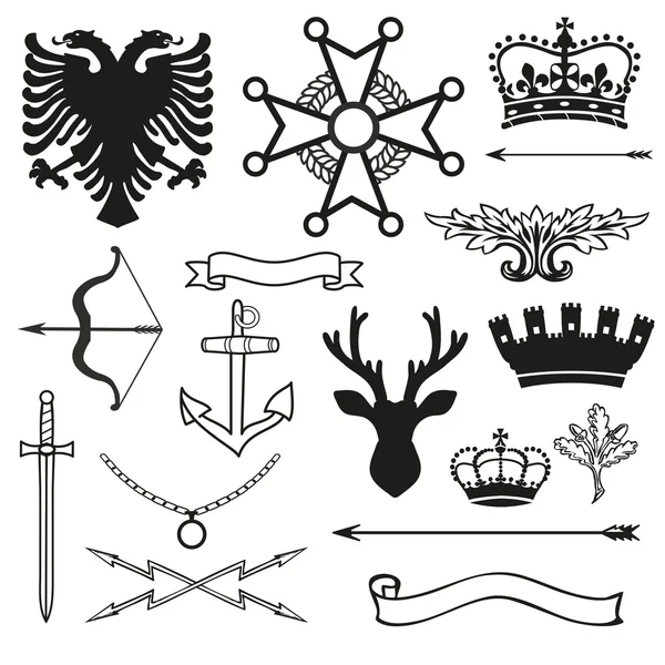 Symbole heraldyczne i elementy — Wektor stockowy