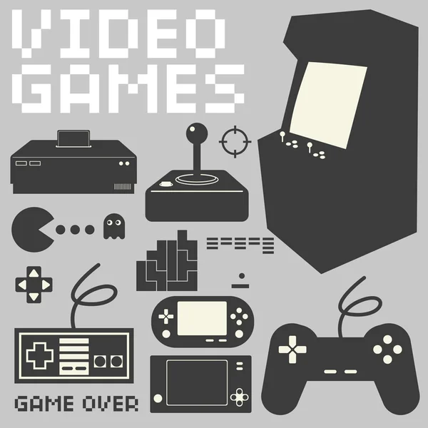 Conjunto de iconos de videojuegos — Vector de stock