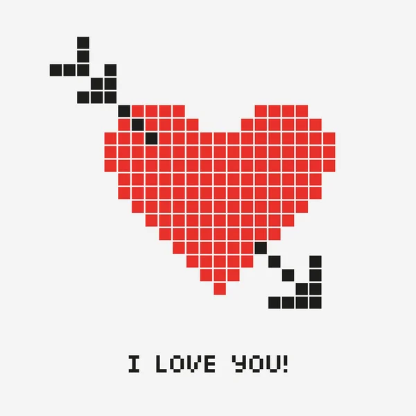 ภาพของเวกเตอร์หัวใจพิกเซล — ภาพเวกเตอร์สต็อก