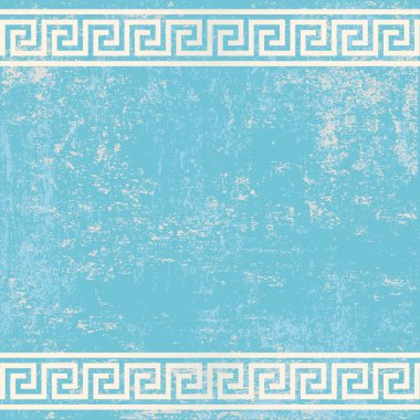 Yunan süsleme meander.vector arka plan ile antika duvar