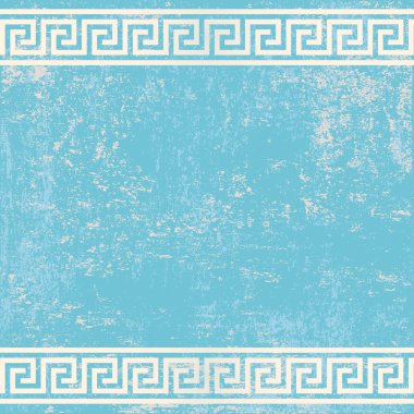 Antique wall with greek ornament meander.vector background clipart