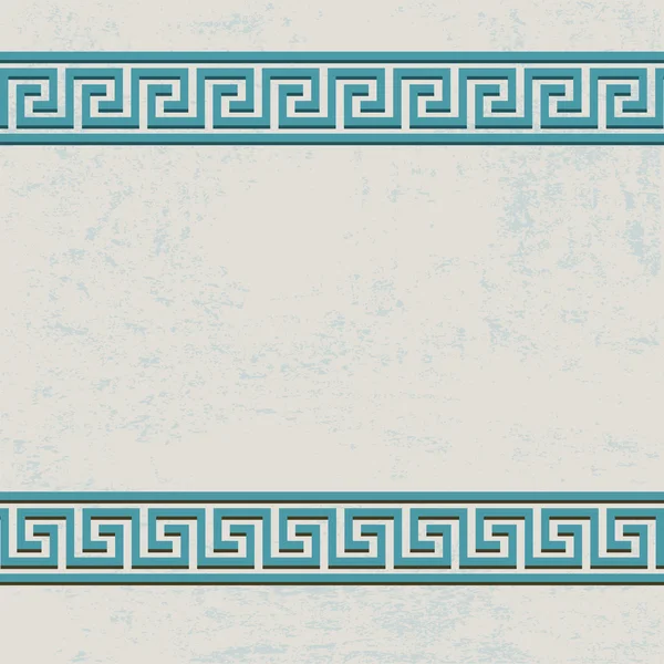 Антична стіна з грецьким орнаментом meander. vector background — стоковий вектор