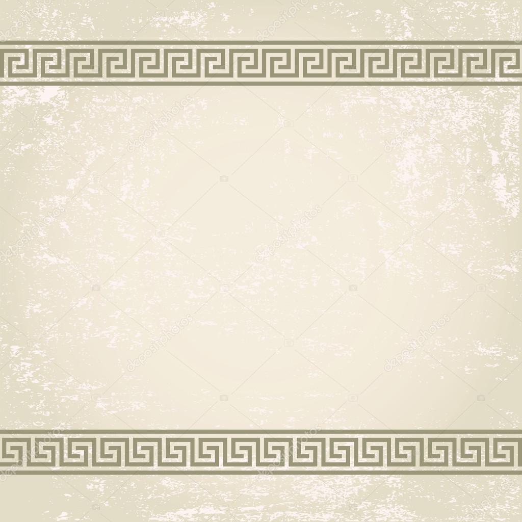 Antique wall with greek ornament meander.vector background