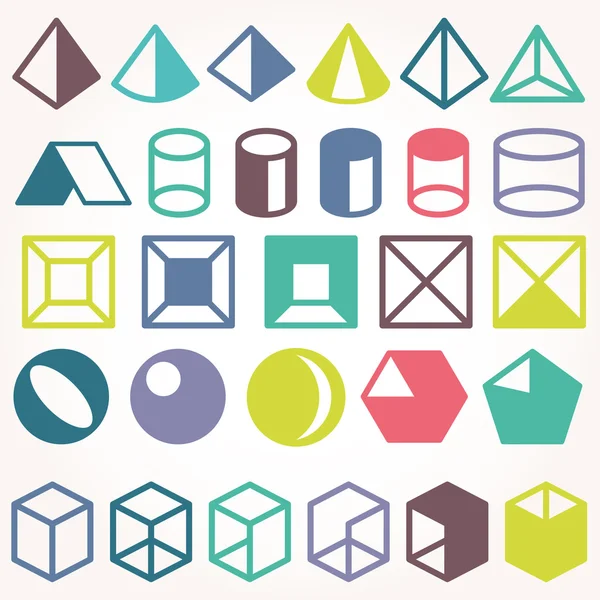 Zestaw ikon, geometryczne logo — Wektor stockowy