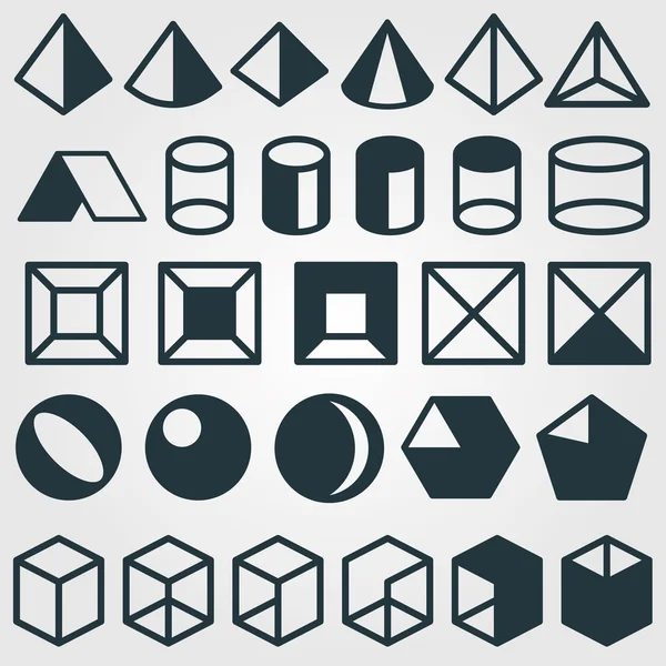 Set of icons, geometric logo — Stock Vector