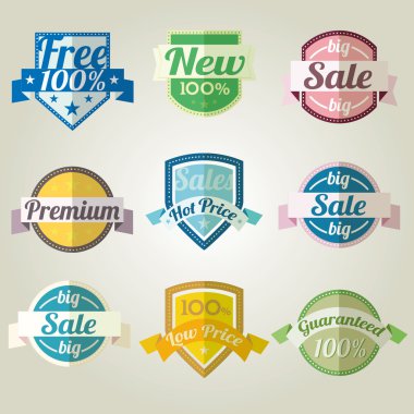 Satış yeni Premium Kalite Etiketler vektör set