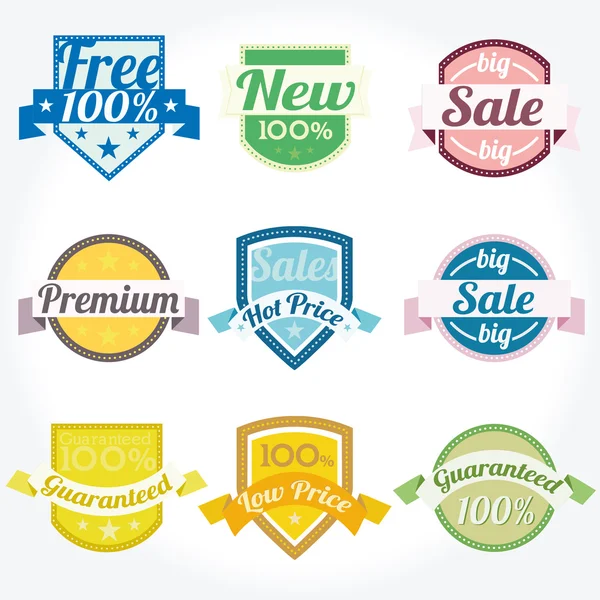 Sales New Premium Quality Labels vector set — Stock Vector