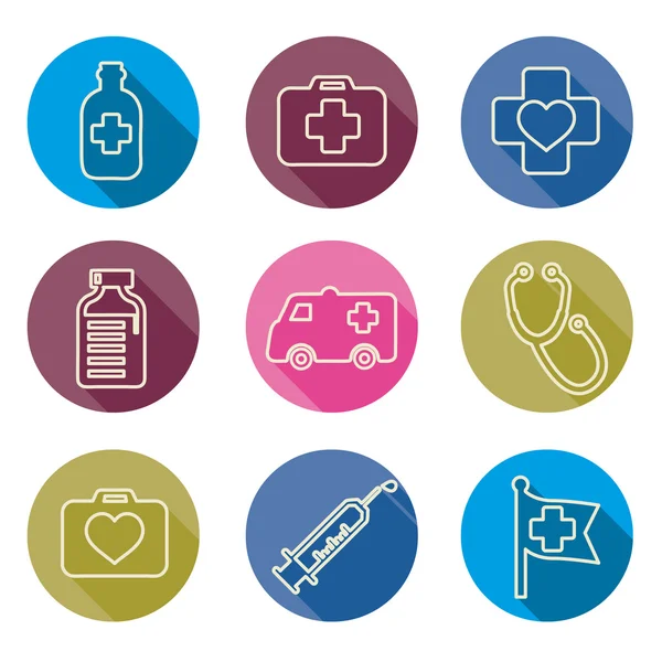 Set of medical icons line  - Vector illustration — Stock Vector