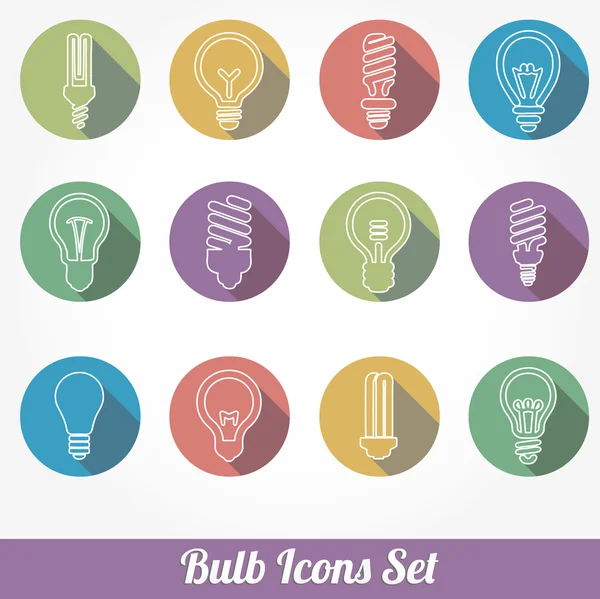 Light bulbs. Bulb icon set — Stock Vector