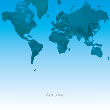 Dünya Dünya Haritası. Düşük Poli vektör çizim