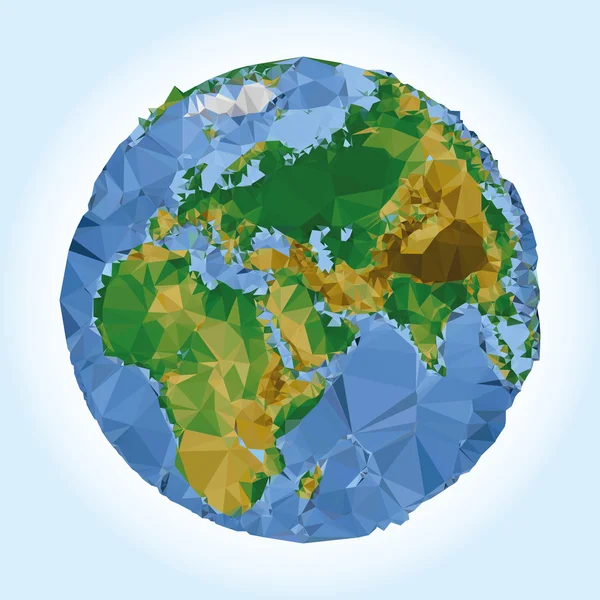 Dünya Dünya Haritası. Düşük Poli vektör çizim — Stok Vektör