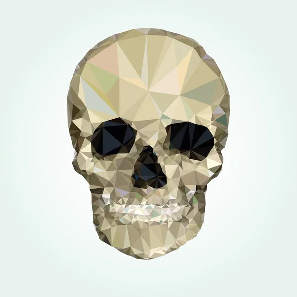 Skull low poly vector crystal — Stock Vector