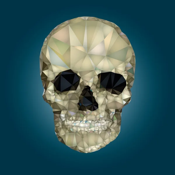 Crânio baixo poli vetor cristal — Vetor de Stock