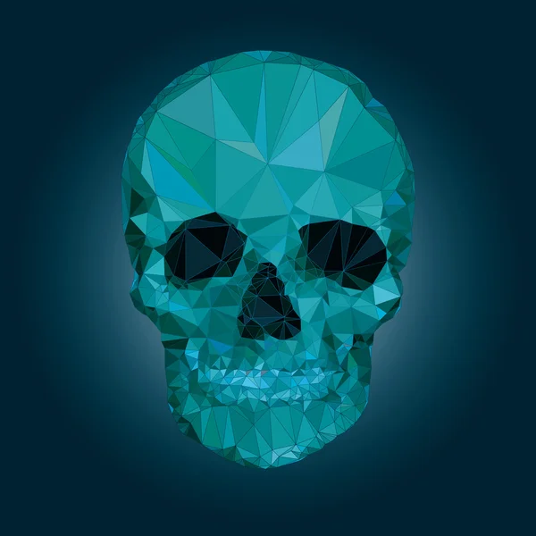 Schedel laag poly vector crystal — Stockvector