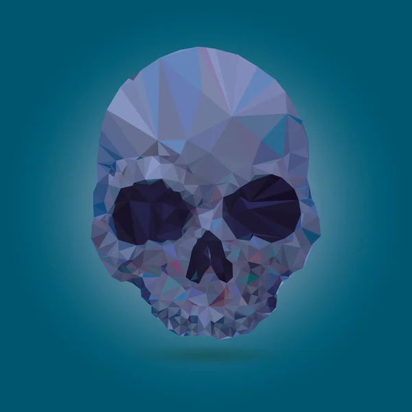 Skull low poly vector crystal — Stock Vector